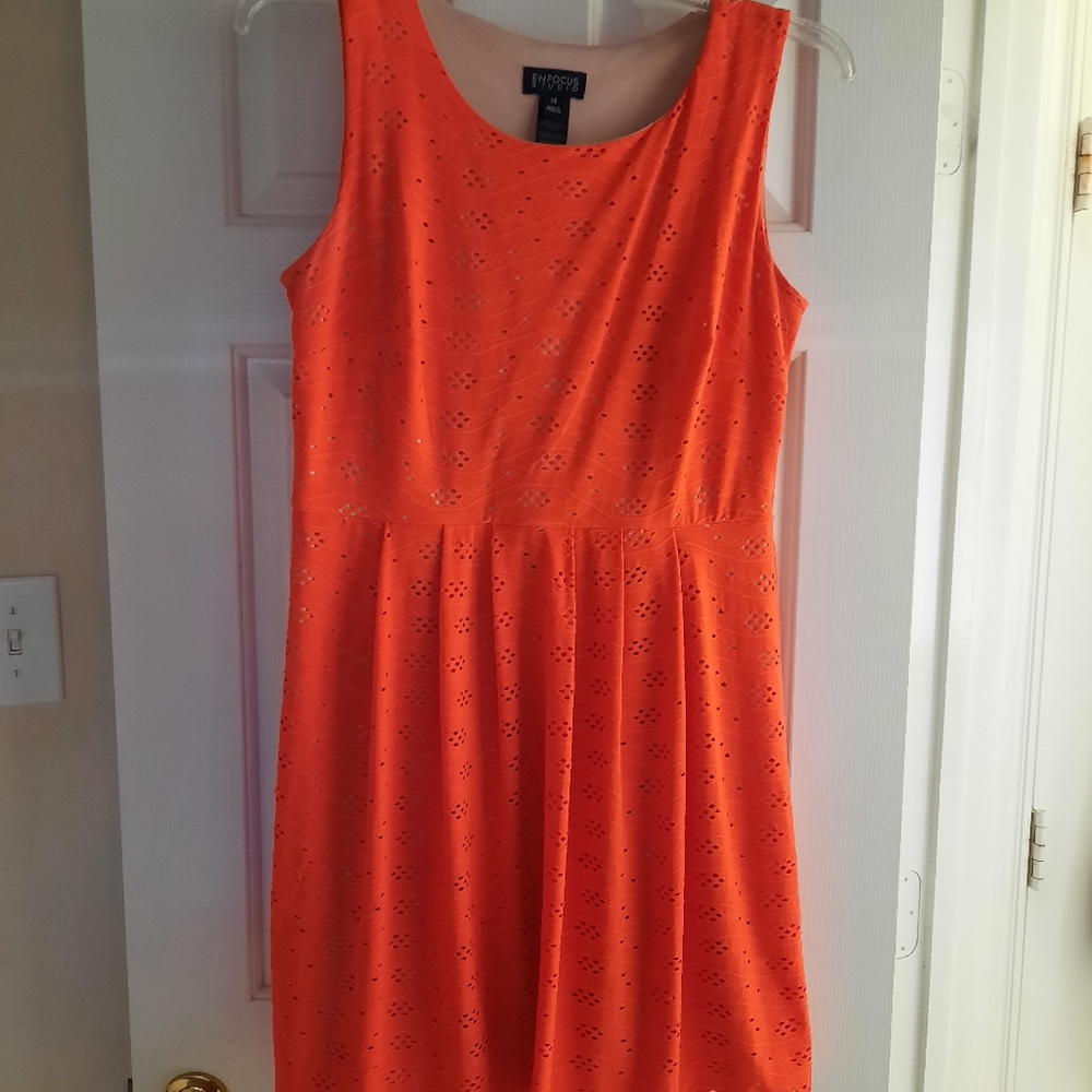 Beautiful, flirty, vibrant-colored orange dress